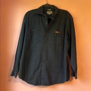 Carhartt navy blue original fit button down shirt size large mens